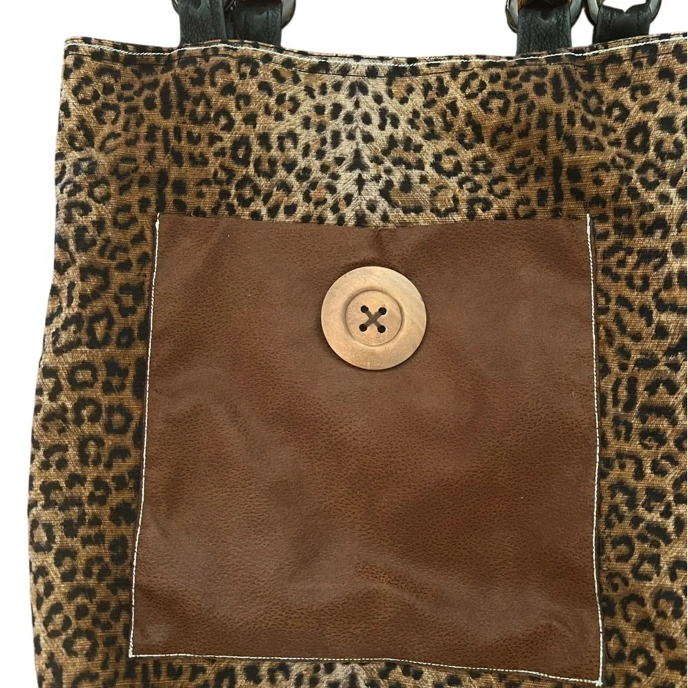 Trendy Reversible Leopard Print & Brown Statement Tote Bag